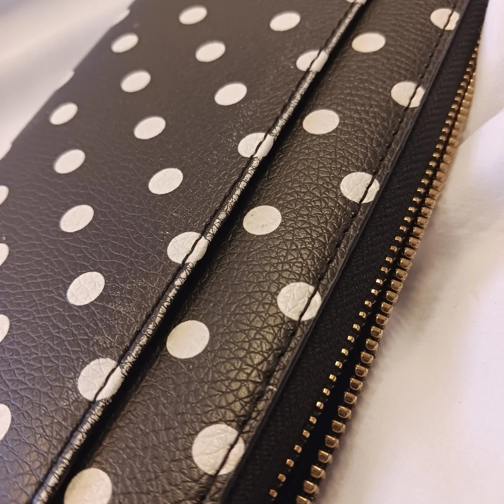Karl Lagerfeld Black and White Polka Dot Wallet